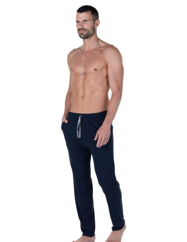Pantalón fino de chándal para hombre, Rachas. Color marino.
