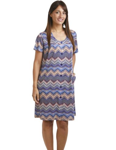 Vestido abierto de verano para mujer. Detalle frontal.