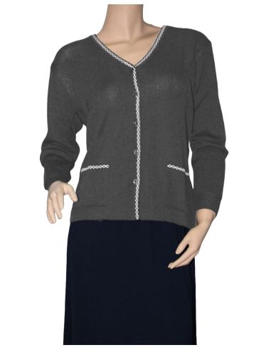 Chaqueta de verano para mujer. Detalle frontal. Color marino.