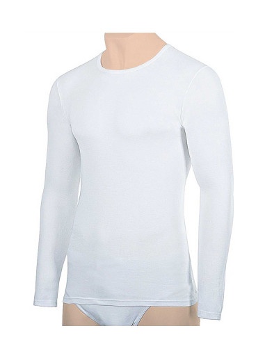 Camiseta interior de hombre manga larga sin costuras. Color blanco