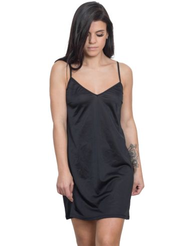 Combinación interior de cuerpo entero para mujer. Detalle frontal y dorsal.