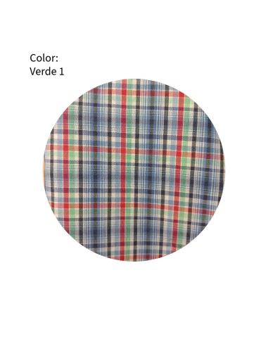 Casaca vichy mujer sin mangas. Color verde 1 frontal.