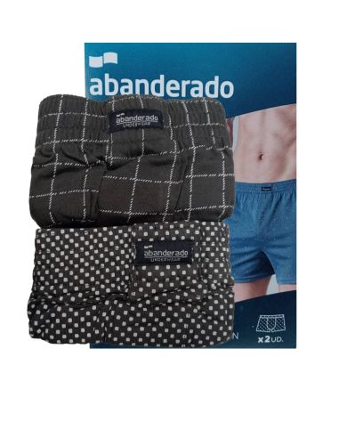 Pack 2 bóxer abiertos con botón y estampados de hombre.