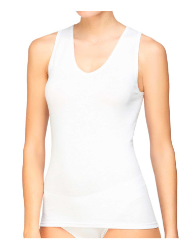 Camiseta mujer tirante ancho algodón. Frontal