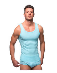 Camiseta interior de hombre de tirantes en celeste En 24 h