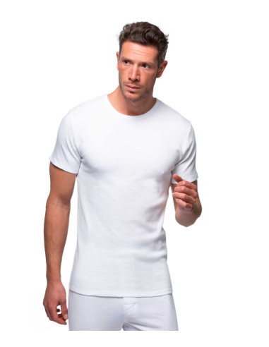 Camiseta interior térmica manga corta algodón de hombre. Delantero