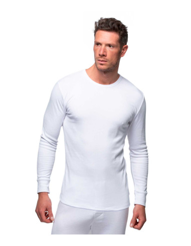 Camiseta interior térmica manga larga algodón de hombre. Delantero