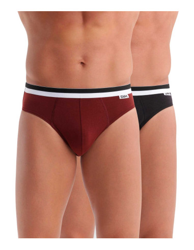 Pack 2 slip goma vista elástica para hombre. Dorsal. Color negro.