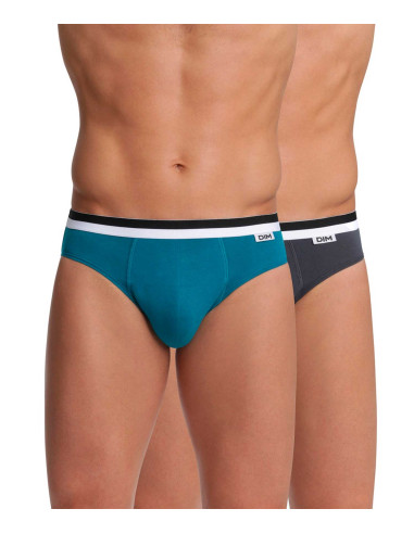 Pack 2 slip goma vista elástica para hombre. Dorsal. Color negro.