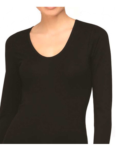 Camiseta mujer manga larga algodón. Frontal