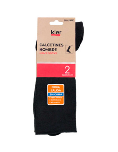 2 packs calcetines hombre fibra cálida sin goma fibra calcetín