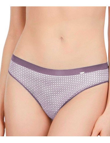 Braga bikini de poliamida estampado geométrico. Frontal