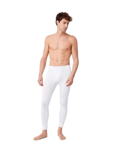 Pantalón interior térmico de hombre. Color blanco. Frontal