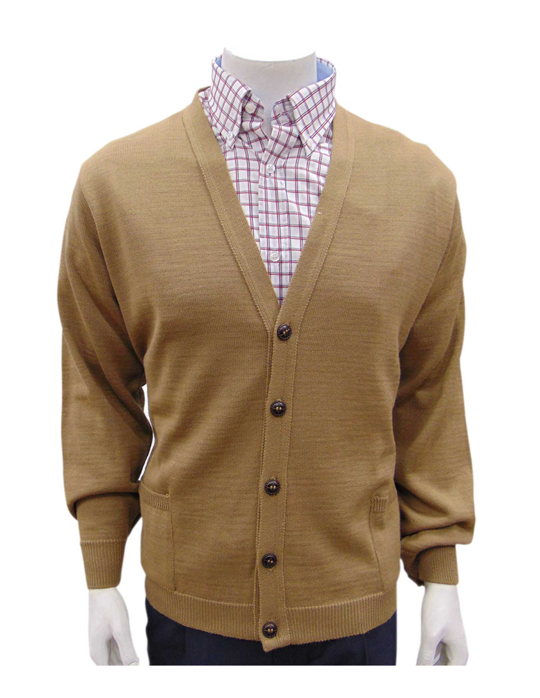 Chaqueta hombre con botones y cuello pico