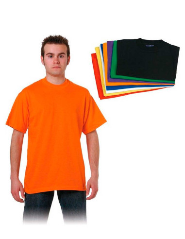 Camiseta básica manga corta unisex naranja.