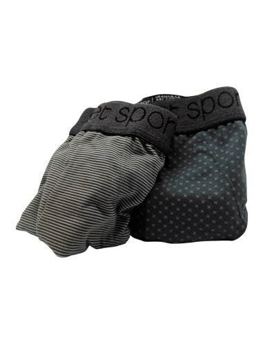 Slip pack de dos unidades algodón estampado negro.