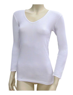 Camiseta interior de manga larga para mujer: suave y cálida