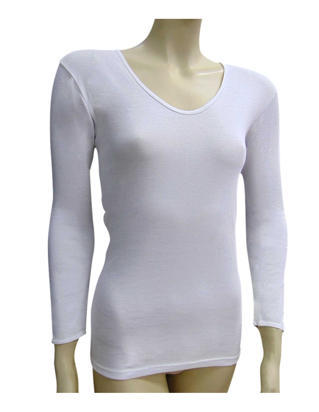 camiseta manga-larga algodon puntilla. Muy suave y elastica