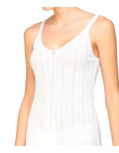 Camiseta Tirantes Mujer Morado/Blanco