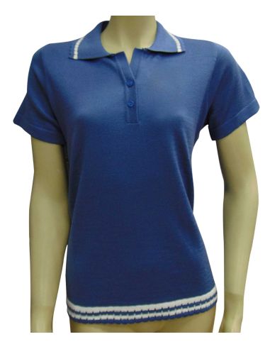 Jersey de manga corta cuello polo mujer