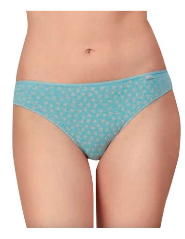 Braga bikini de algodón peinado elástico. Modelo juvenil de color verde agua.