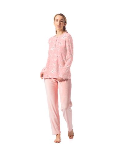 Pijama terciopelo mujer, flores