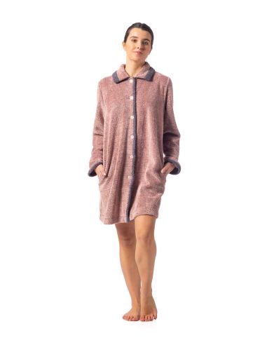 Bata rizo invierno mujer, rosa o azul