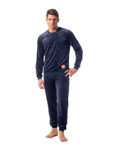 Pijama de invierno para hombre azul marino