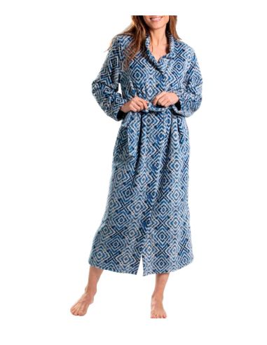 Bata larga mujer ikat azul, Pettrus
