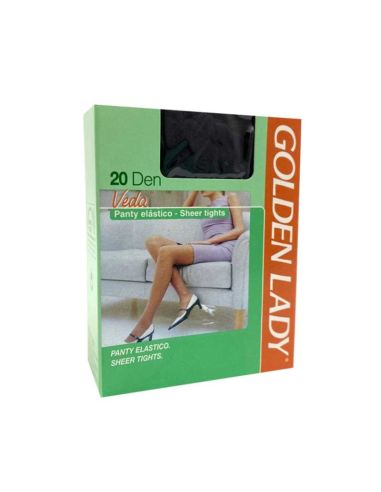Panty espuma 20 dens Golden lady media mujer. Color negro.