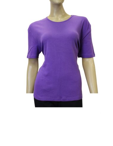 Camiseta mujer lisa manga corta, cuello redondo. Roja