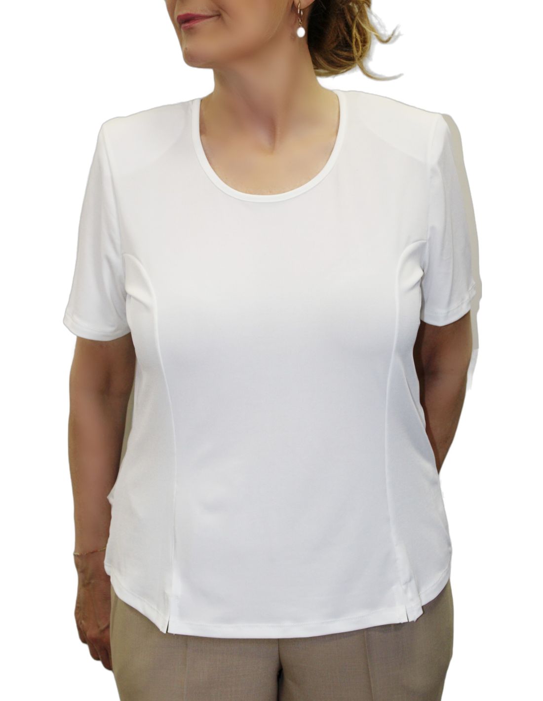 Camiseta blanca sales mujer manga corta