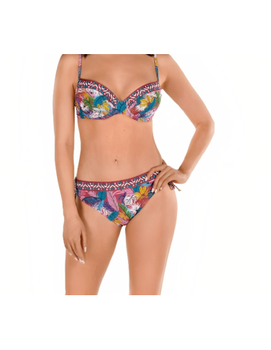 Bikini Tamoure palmeras multicolor. Frontal.