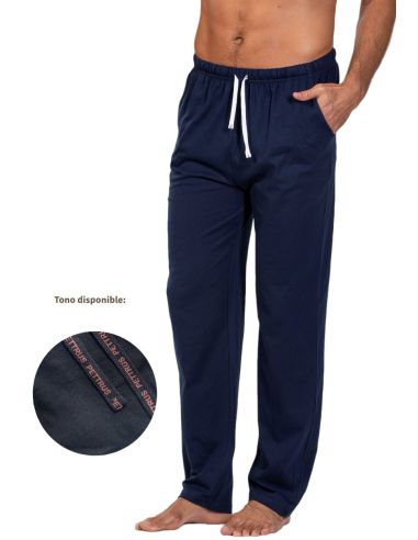 Pantalón fino de punto para hombre. Tono azul.