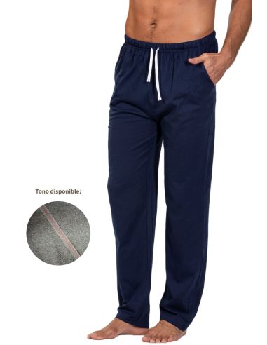 Pantalón fino de punto para hombre. Tono azul.