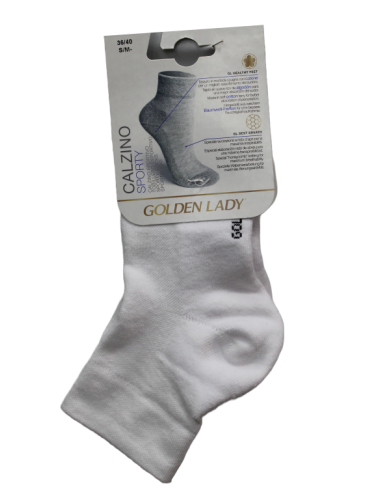 Calcetín deportivo hombre con suave rizo de algodón. Tono blanco.