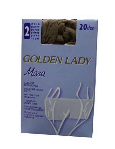 2 pares de panty 20 dens talla super. Frontal.