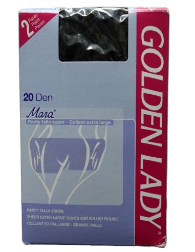 2 pares de panty 20 dens talla super. Frontal.