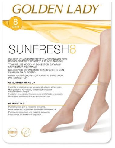 Pack de 2 calcetines tobilleros de 8 dens. Frontal.