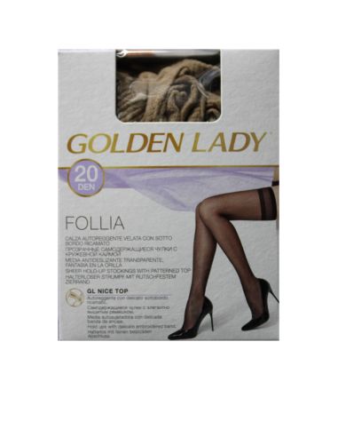 Media antideslizante 20 dens, Golden Lady. Color fumo.