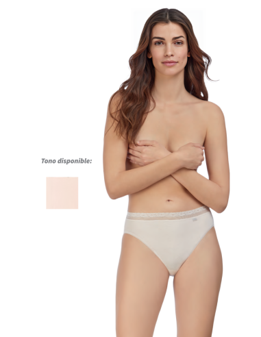 Braga bikini de suave algodón peinado elástico. Silueta.