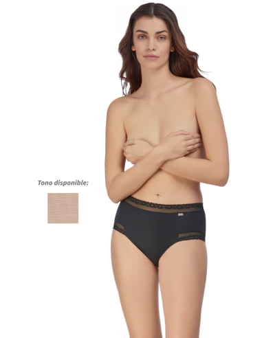 Braguita tipo culotte para mujer, Tono negro.