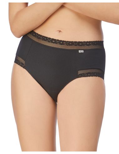 Braguita tipo culotte para mujer, Tono negro.