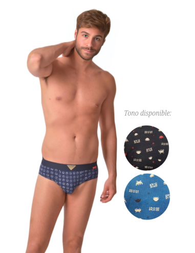 Slip cerrado para hombre en pack de dos unidades. Estampados de emoticonos.