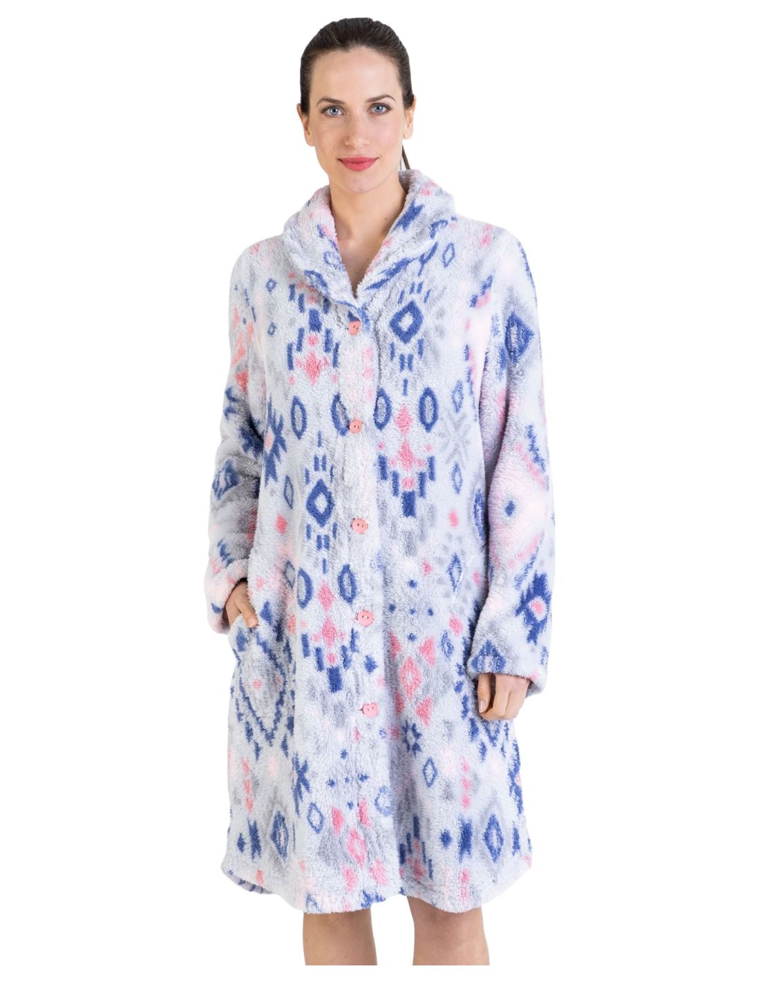 Bata larga de mujer para invierno marca Kinanit - Empresa Textiles Capella  Talla M
