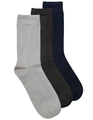 Calcetines básicos de suave modal para mujer en colores lisos. Tono marengo.