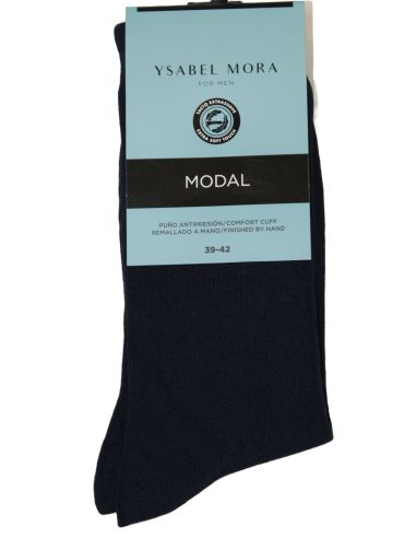 Calcetines básicos en colores lisos de suave modal para hombre. Tono marengo.