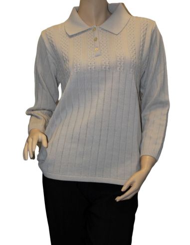 Jersey de punto invierno para mujer. Detalle frontal.