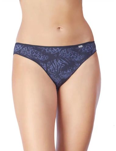 Braga bikini de poliamida estampada. Detalle frontal.