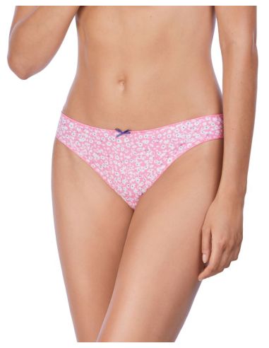 Pack de dos braguitas bikini de suave algodón. Detalle estampado floral.